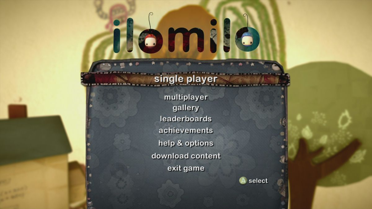 ilomilo (Xbox 360) screenshot: Main menu