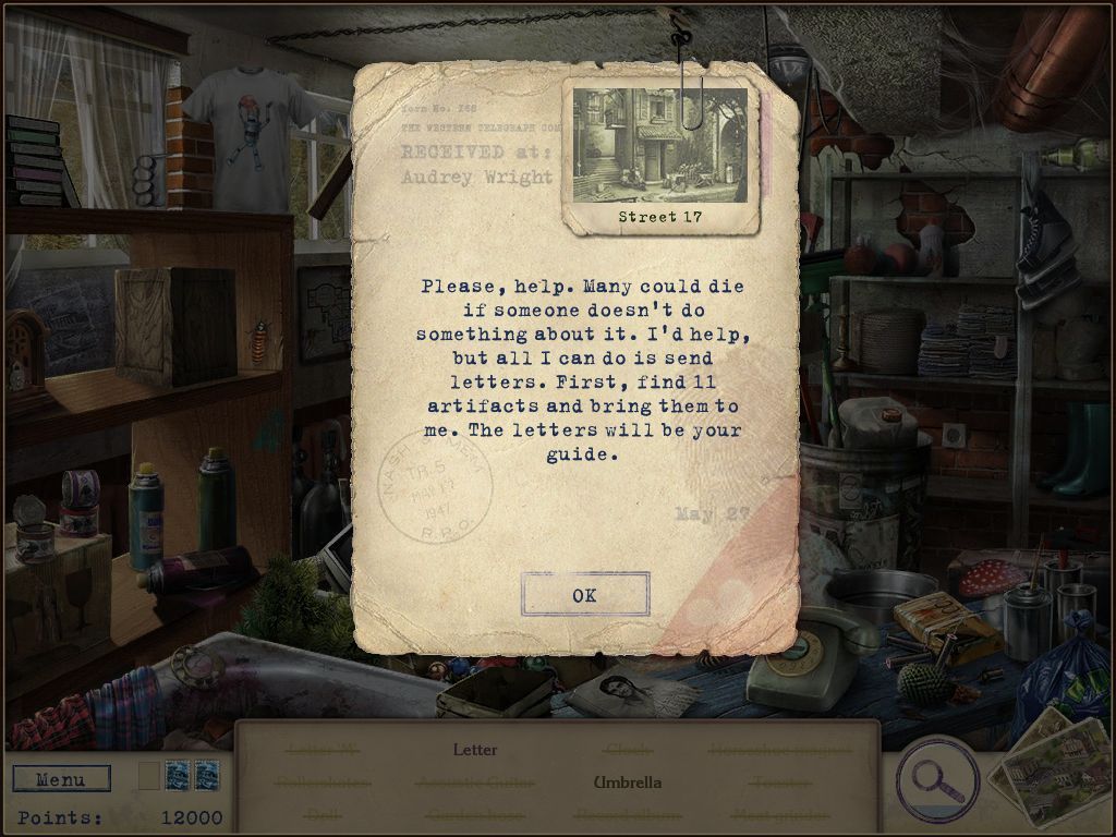 Letters from Nowhere (iPad) screenshot: Found a letter