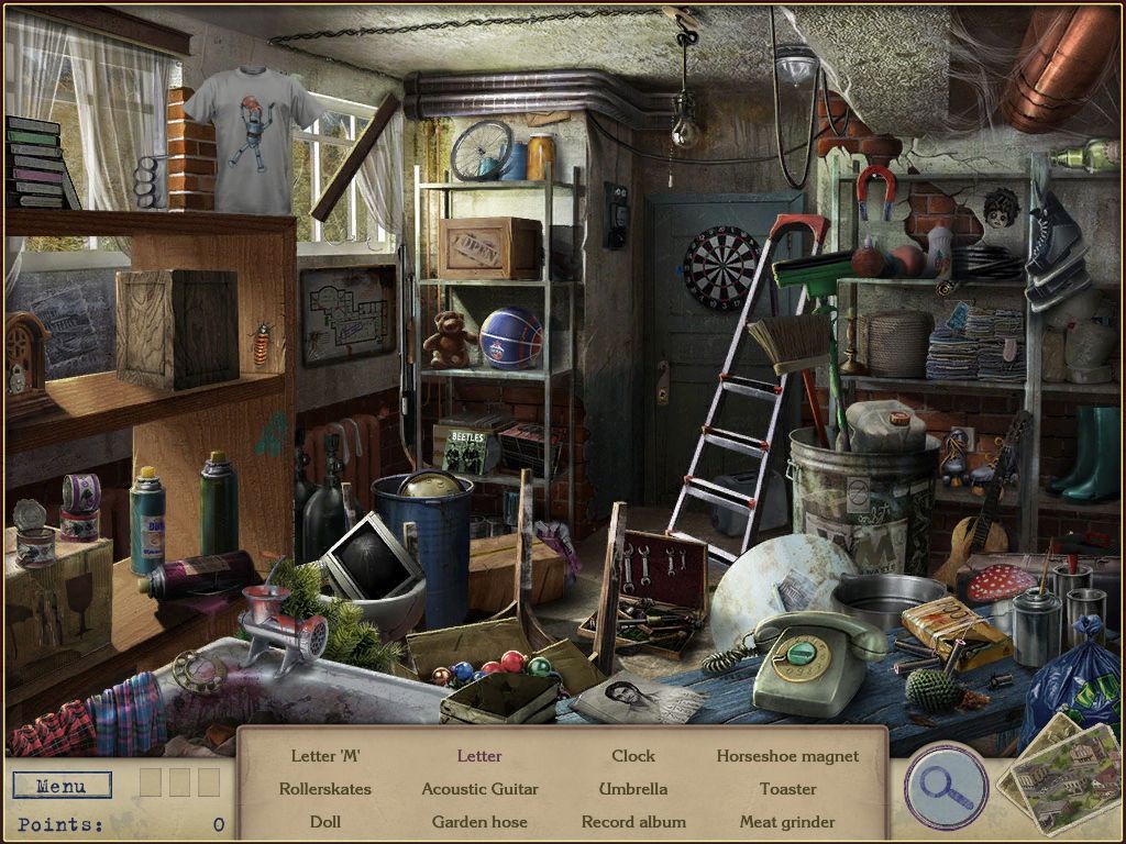 Letters from Nowhere (iPad) screenshot: Cellar - objects