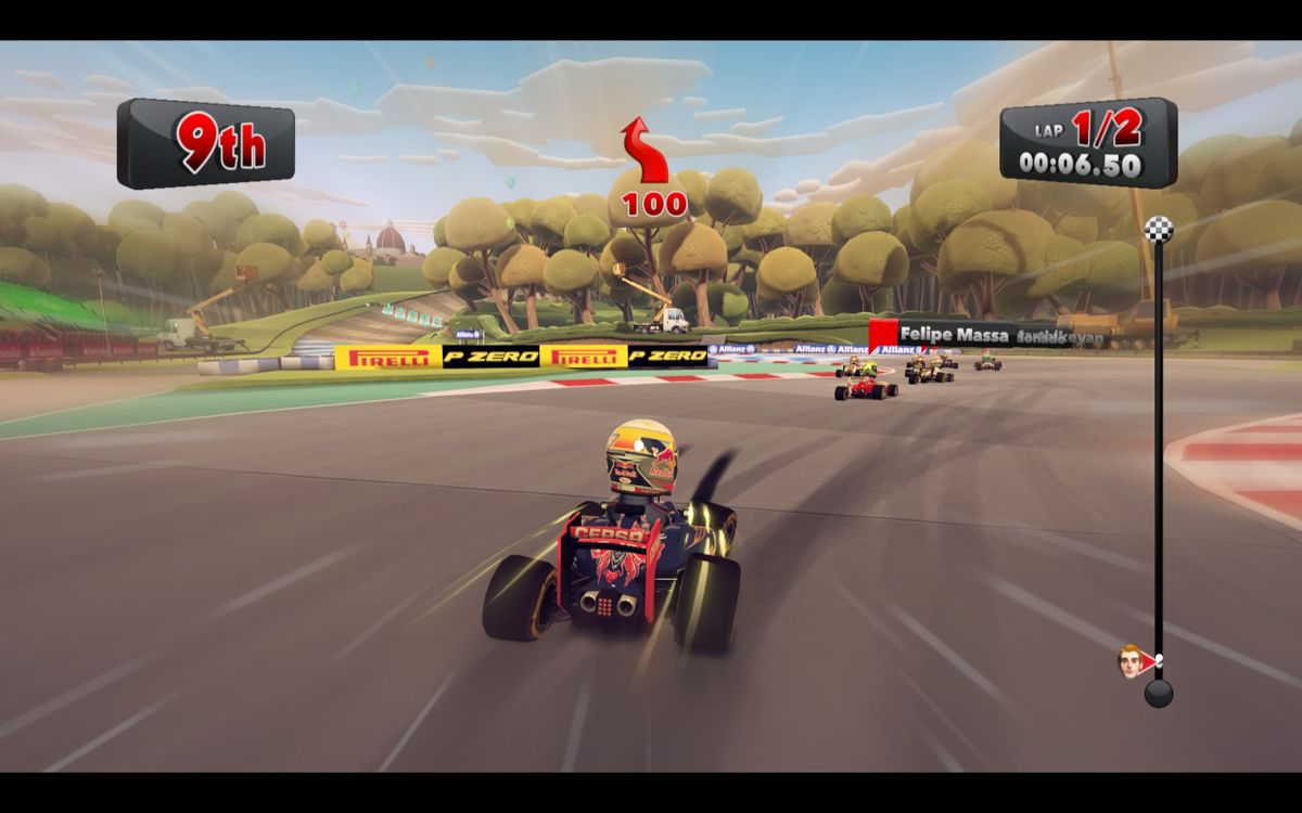 F1 Race Stars (Windows) screenshot: Pretty fast small gokarts.