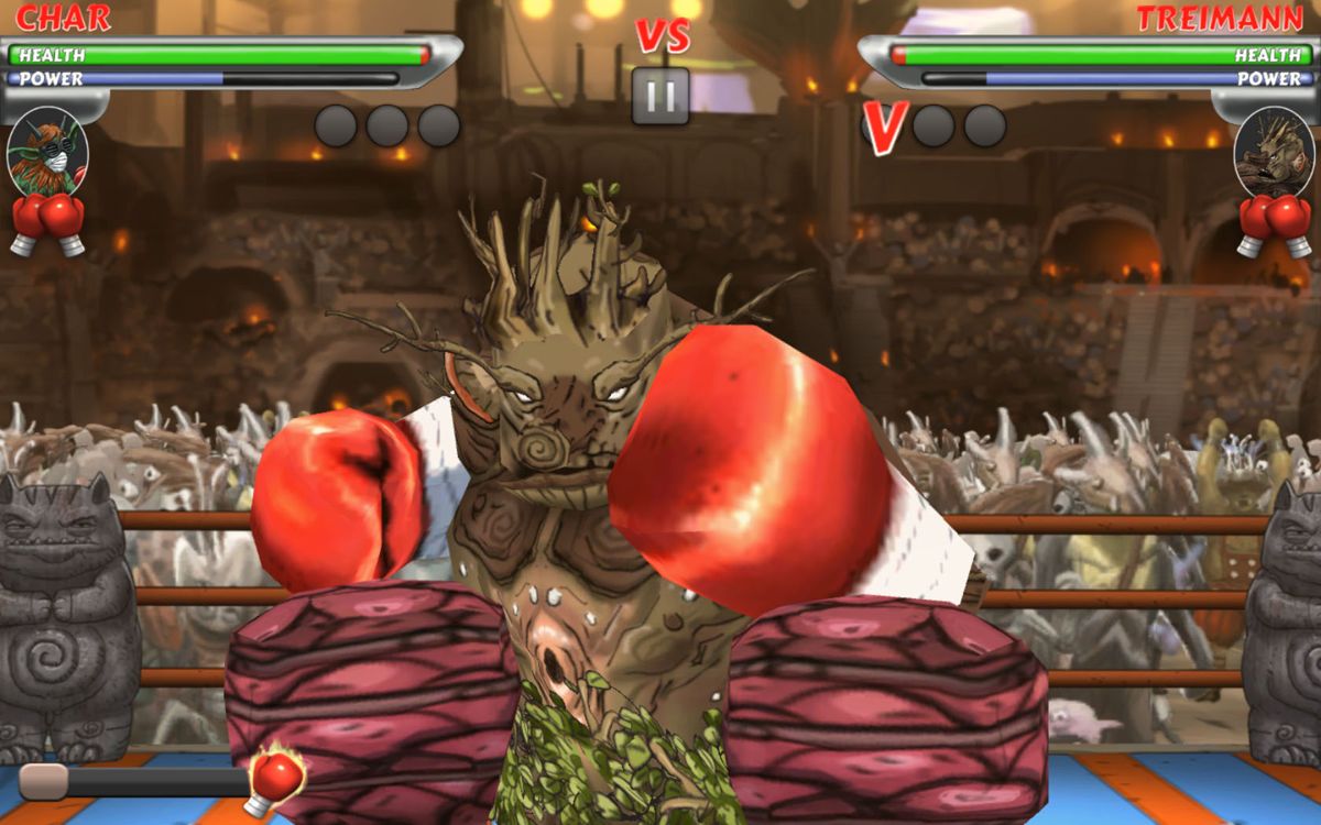 Beast Boxing Turbo (Macintosh) screenshot: Treimann pulls back for a right hook.
