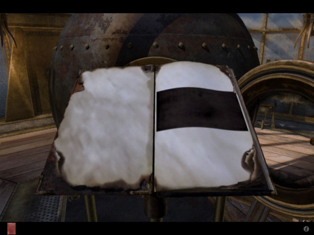 Riven: The Sequel to Myst (iPad) screenshot: Burned linking book