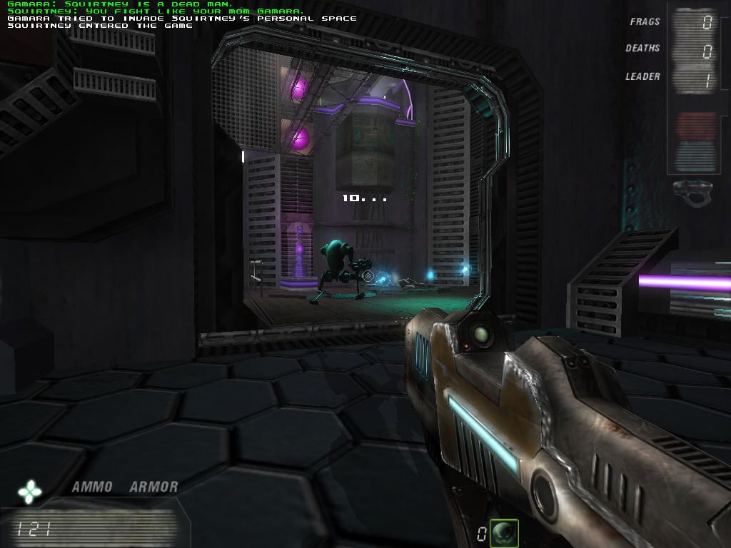 CodeRED: Alien Arena (Windows) screenshot: enemy robotic bot.