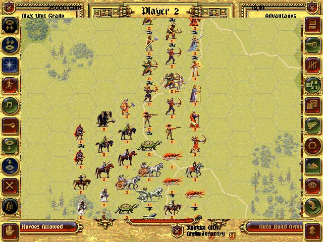 Fantasy General (DOS) screenshot: Fantasy armies march.