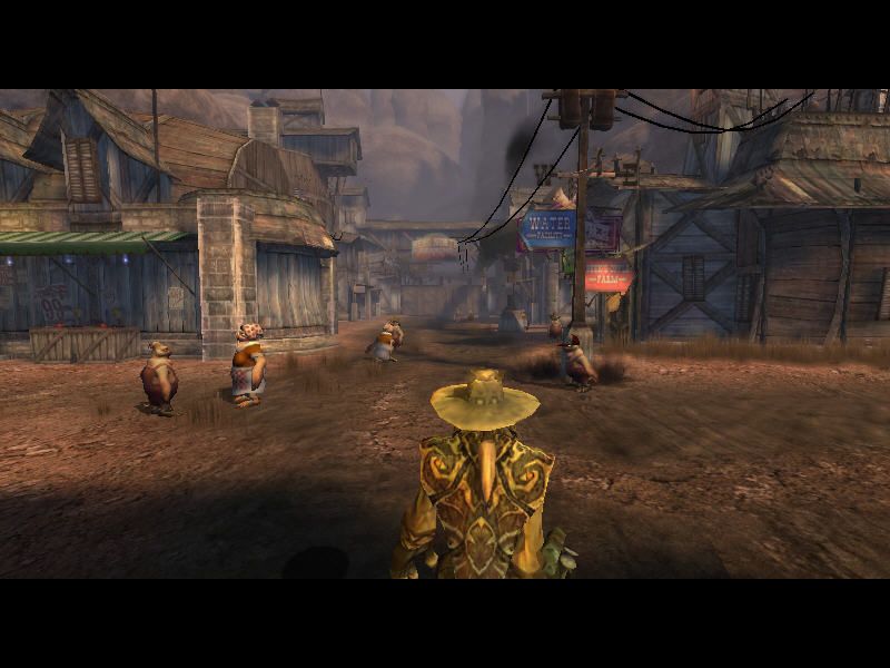 Oddworld: Stranger's Wrath (Windows) screenshot: western-style village.