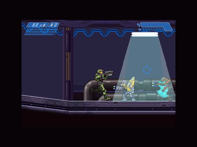 Halo Zero (Windows) screenshot: Shooting in the light