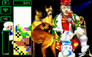 Super Tetris (DOS) screenshot: Level 8