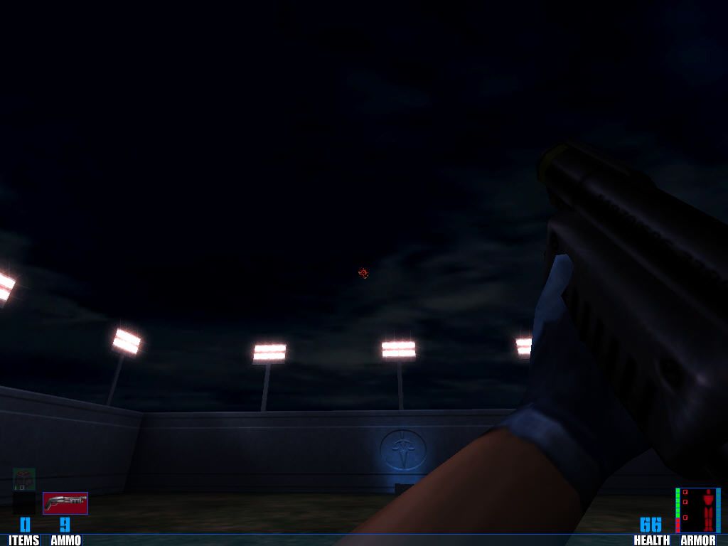 SiN (Windows) screenshot: Training - shoot to coin