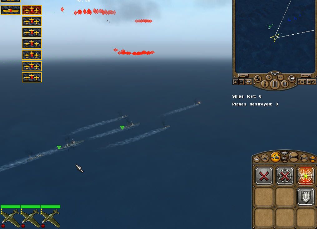Pacific Storm (Windows) screenshot: player's ships