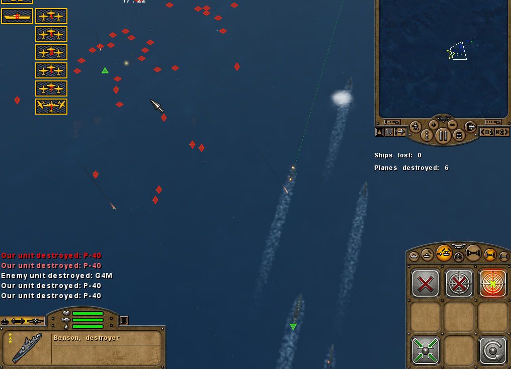 Pacific Storm (Windows) screenshot: Tactics wiew