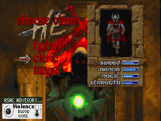 Hexen: Beyond Heretic (DOS) screenshot: Character selection: The Cleric.