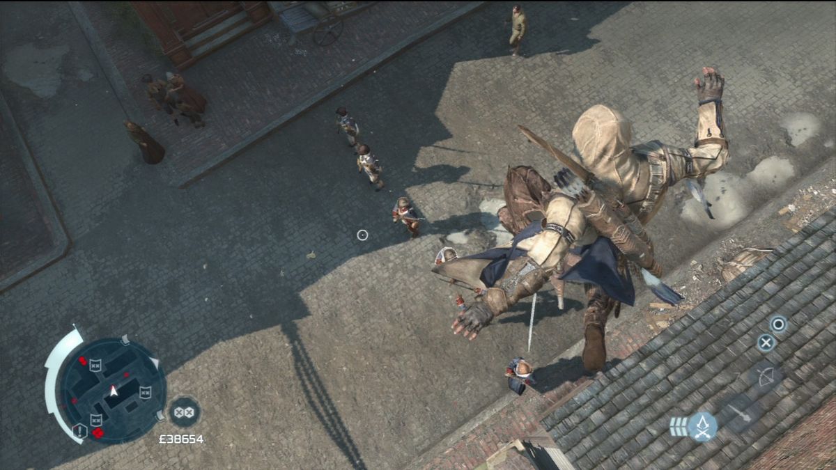 Assassin's Creed III (PlayStation 3) screenshot: Death from above.