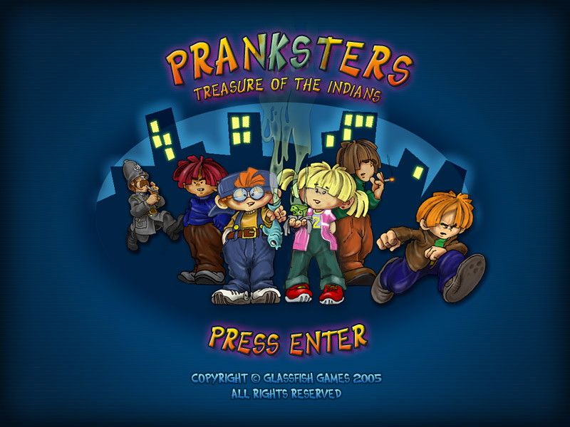 Pranksters: Treasure of the Indians (Windows) screenshot: Main title screen