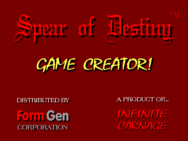 Spear of Destiny: Super CD Pack (DOS) screenshot: Game Creator's title screen
