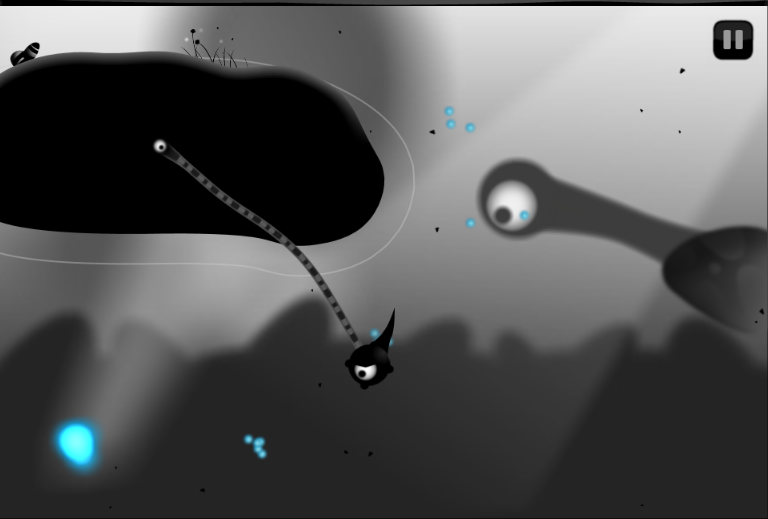 Contre Jour (Browser) screenshot: Swinging on a stripe.