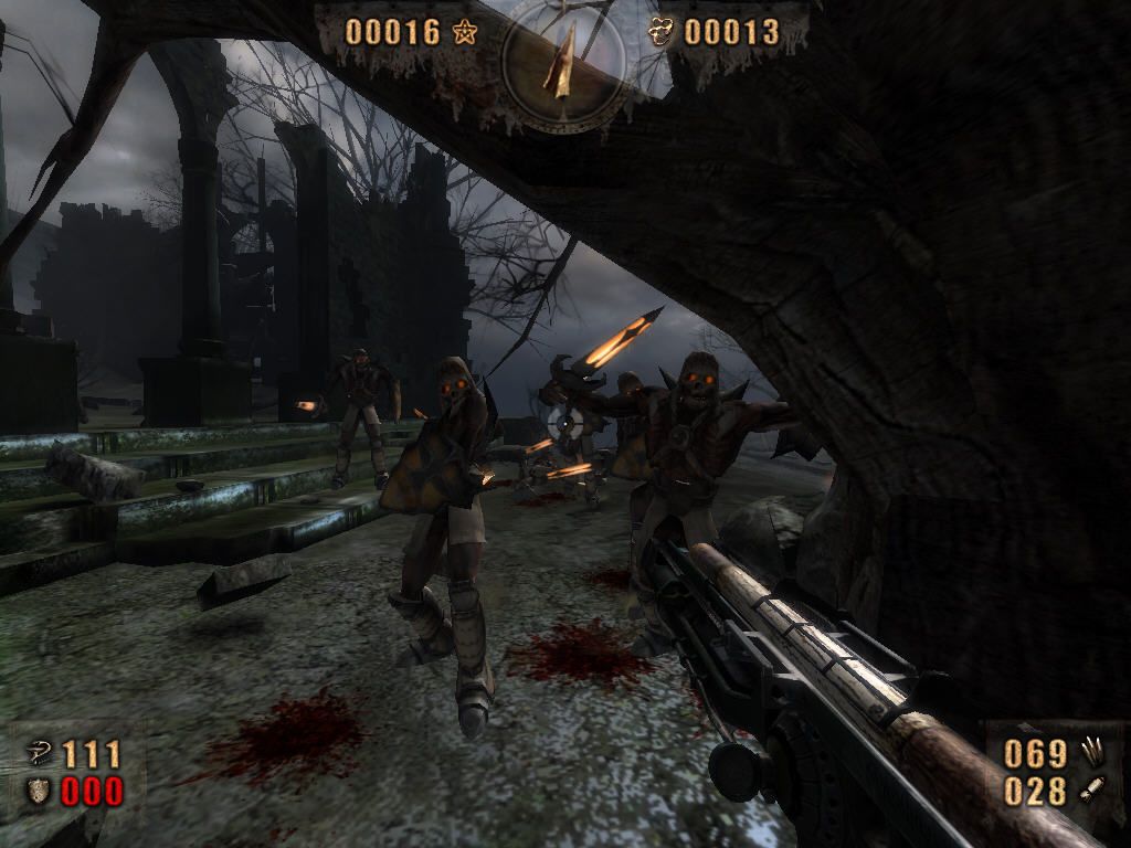 Painkiller: Resurrection (Windows) screenshot: One of the best action in the game, like a previous painkillers. Rest of Painkiller Ressurection is bad - fatal levels, stupid gameplay resolves....