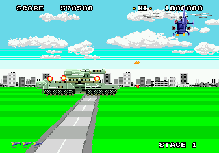 Super Thunder Blade (Genesis) screenshot: Boss battle