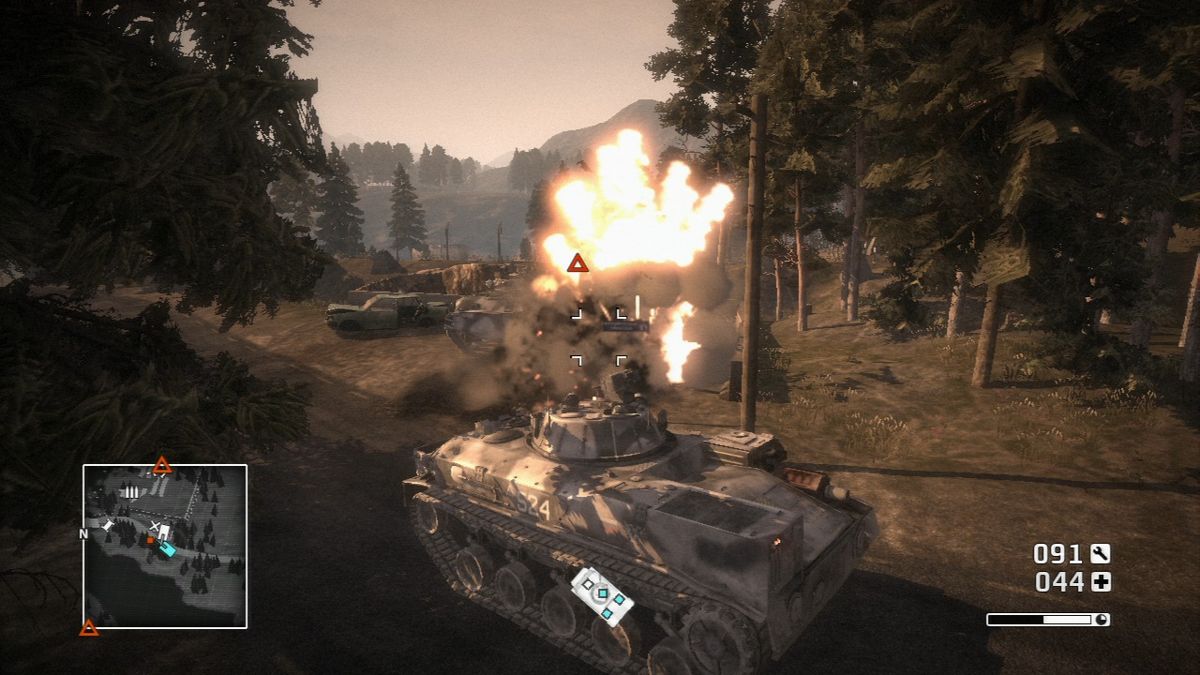 Battlefield: Bad Company (PlayStation 3) screenshot: Commandeering an enemy armored vehicle.