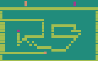 Surround (Atari 2600) screenshot: Diagonal movement is available in some game variations