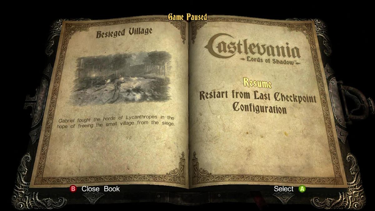 Castlevania: Lords of Shadow (Xbox 360) screenshot: Main menu