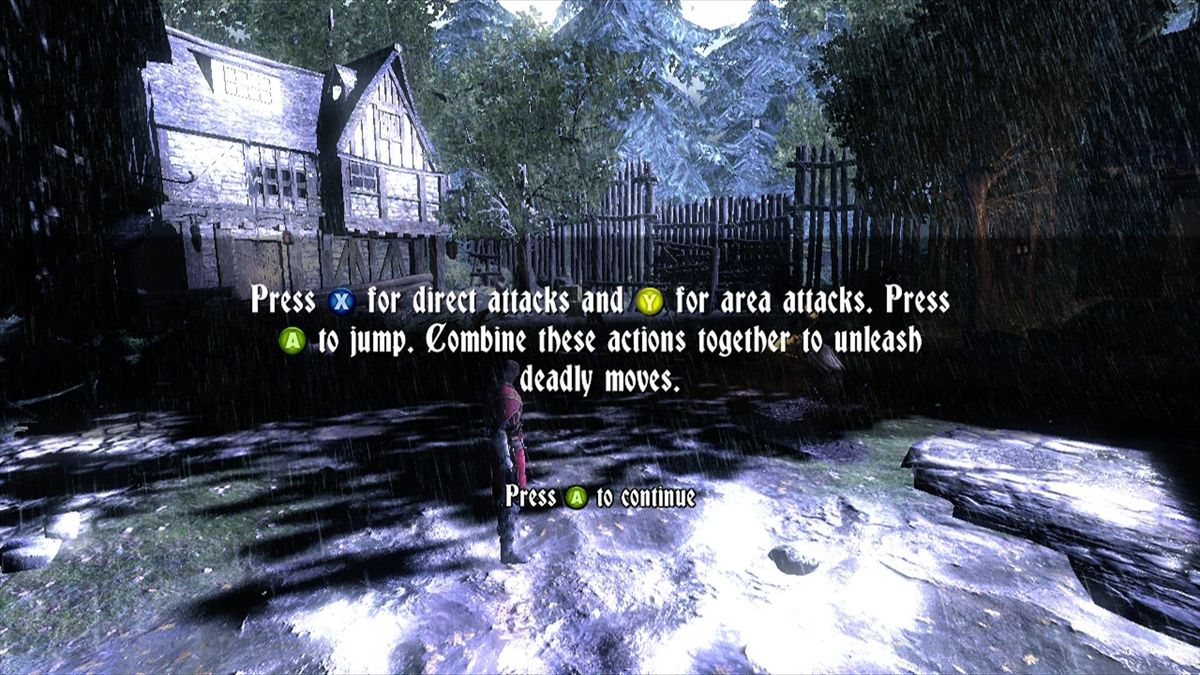 Castlevania: Lords of Shadow (Xbox 360) screenshot: You will earn you first kills in this village, provided you follow the tutorial.