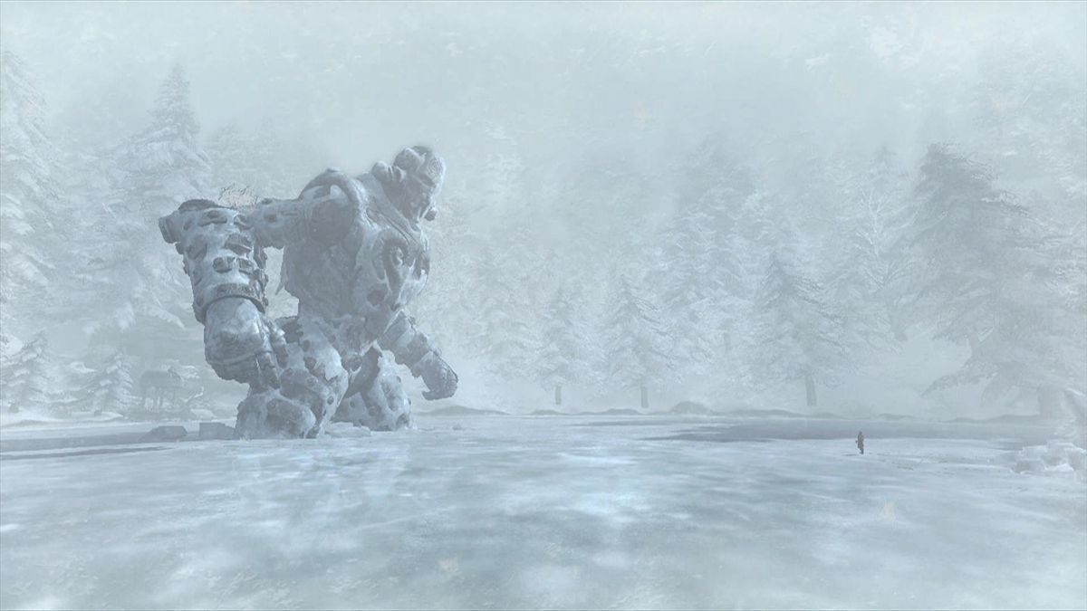 Castlevania: Lords of Shadow (Xbox 360) screenshot: An ice titan bids you welcome.