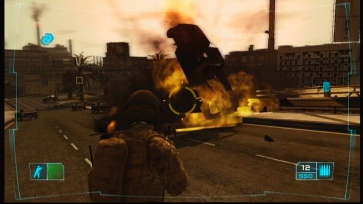 Tom Clancy's Ghost Recon: Advanced Warfighter (Xbox 360) screenshot: Once you realize how easy it is to blow up a vehicle, you'll stop using them as a cover.