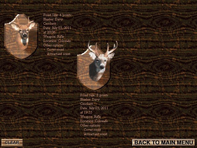 Deer Hunter (Windows) screenshot: trophy room.