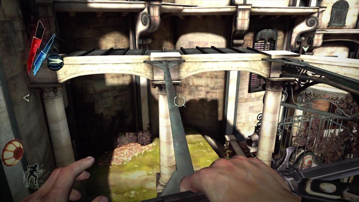 Dishonored (Xbox 360) screenshot: High ground is safe ground.