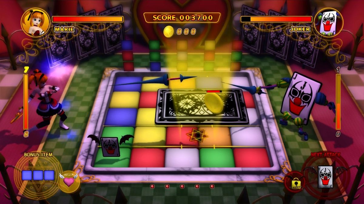 Magical Cube (Xbox 360) screenshot: Destroy that card item on the green block to clear the card blocking the screen!