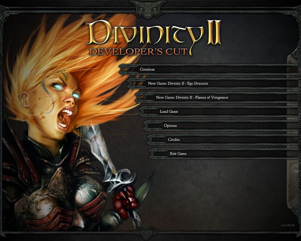 Divinity II: Developer's Cut (Windows) screenshot: Main menu