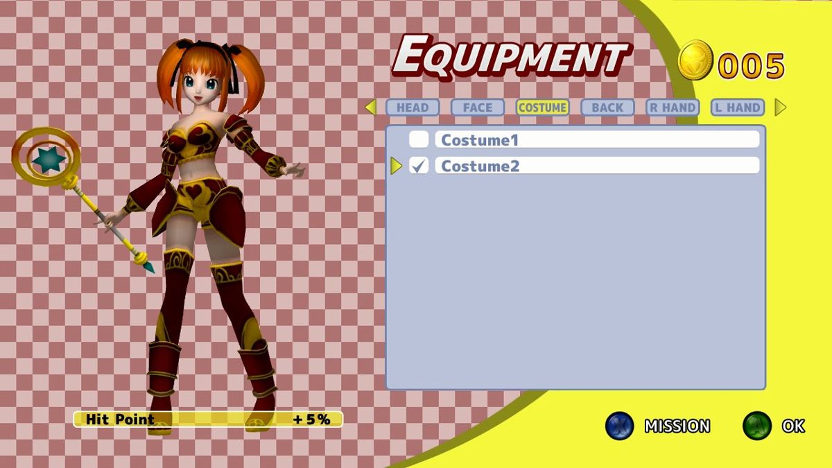 Magical Cube (Xbox 360) screenshot: Coins can be used to purchase costume items, which increase Marie's stats when equipped!