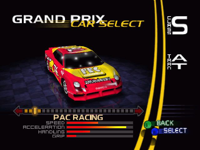 Ridge Racer 64 (Nintendo 64) screenshot: Car select