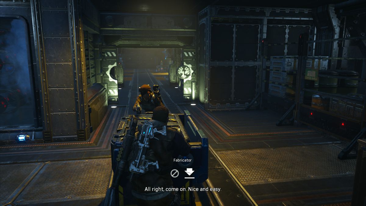 Gears of War 4 (Xbox One) screenshot: Stealing the fabricator