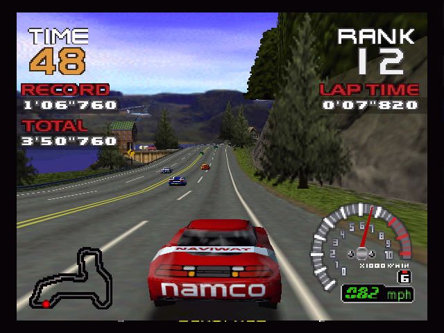 Ridge Racer 64 (Nintendo 64) screenshot: I'm last.