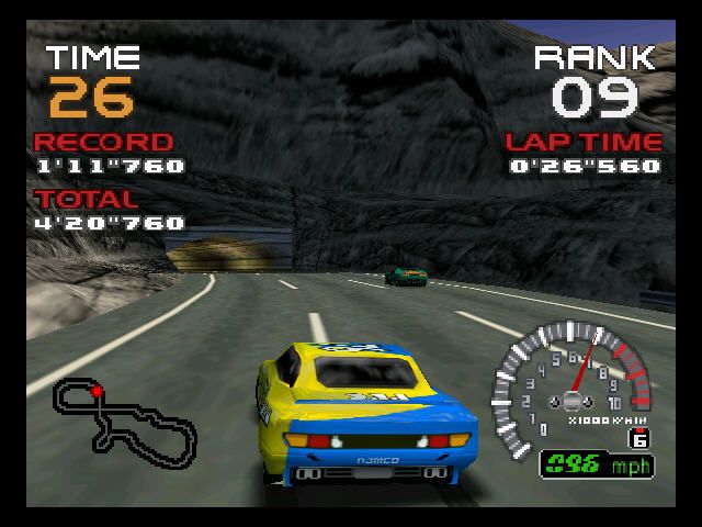 Ridge Racer 64 (Nintendo 64) screenshot: Chase in the mountains