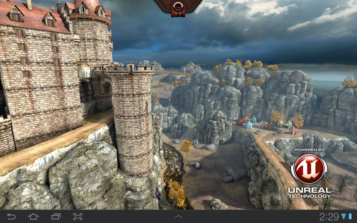 Epic Citadel (Android) screenshot: Guided tour - bird's view