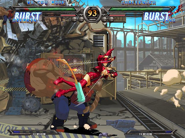 Guilty Gear X2: The Midnight Carnival #Reload (Windows) screenshot: I-No attacks Potemkin