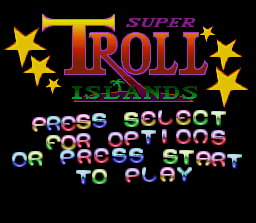 Super Troll Islands (SNES) screenshot: Title Screen