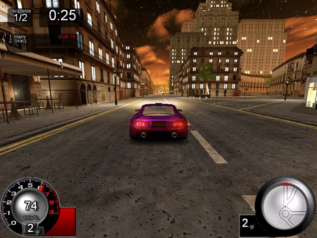 Taxi 3: Extreme Rush (Windows) screenshot: Racing at dusk