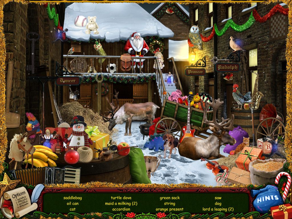 Christmas Wonderland (Windows) screenshot: Another 'find the items' area