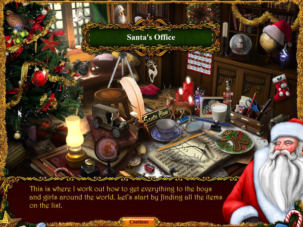 Christmas Wonderland (Windows) screenshot: Santa introducing his office