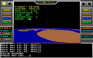 Space Conquest: A Galactic Odyssey (DOS) screenshot: Planetary Scan