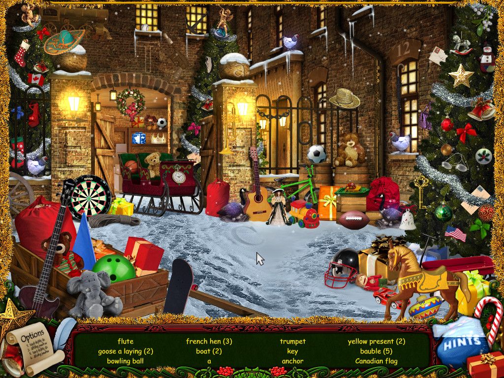 Christmas Wonderland (Windows) screenshot: Find items in the workshop loading area