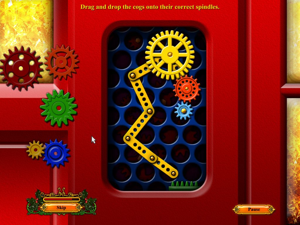 Christmas Wonderland (Windows) screenshot: Put the correct gears on the correct spokes to open the door