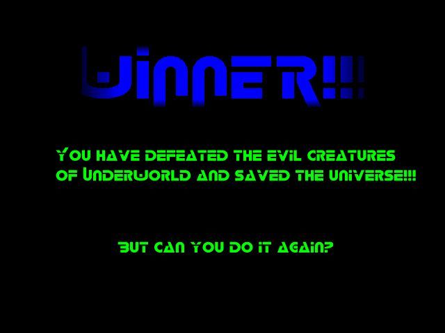 Underworld (Windows) screenshot: Game Over! This time it is a happy ending.