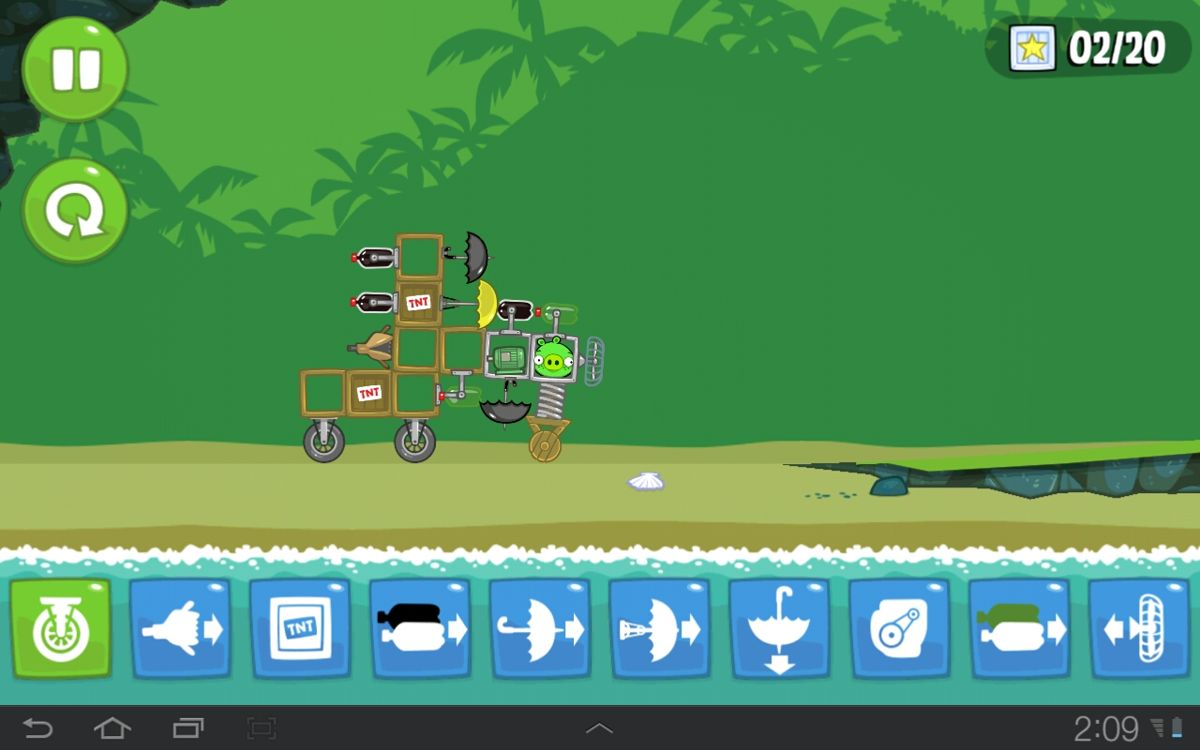 Bad Piggies (Android) screenshot: And put the monstrosity to the test while hunting for twenty star boxes