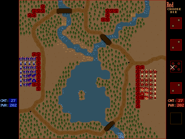 Campaign (DOS) screenshot: starting map positions