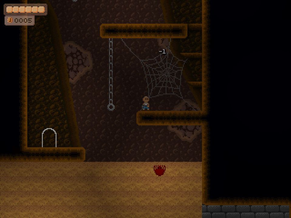 Treasure Adventure Game (Windows) screenshot: I killed a spider in a cave.