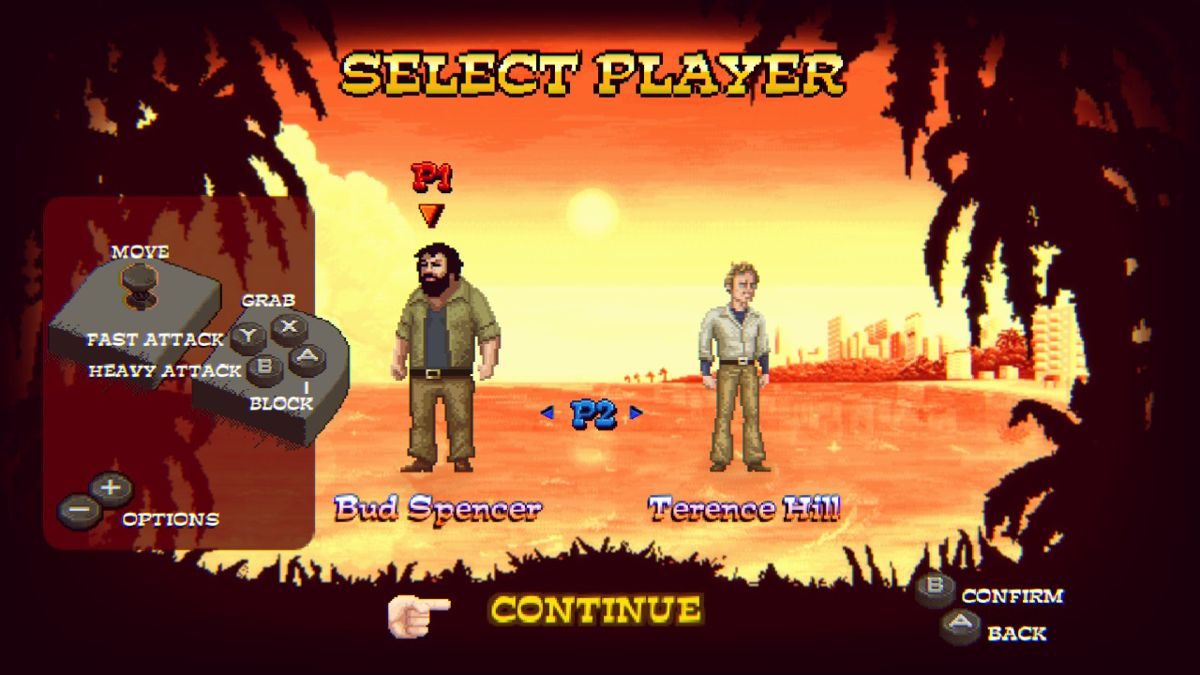 Bud Spencer & Terence Hill: Slaps and Beans (Nintendo Switch) screenshot: Player select screen